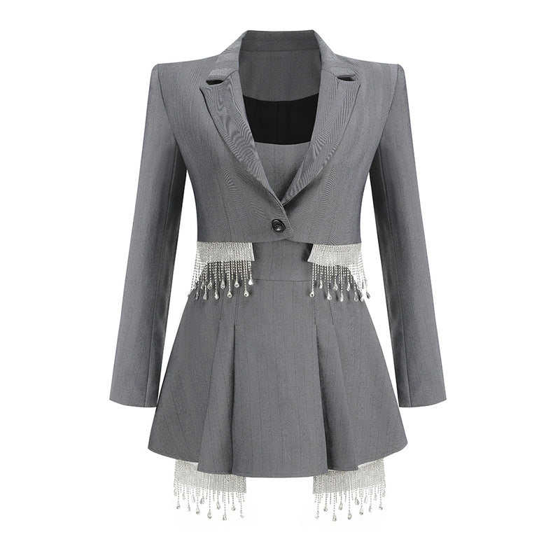 Grey blazer dress A9128