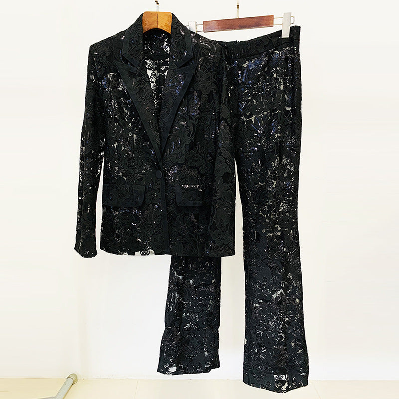 lace blazer black A8437