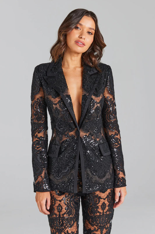 lace blazer black A8437