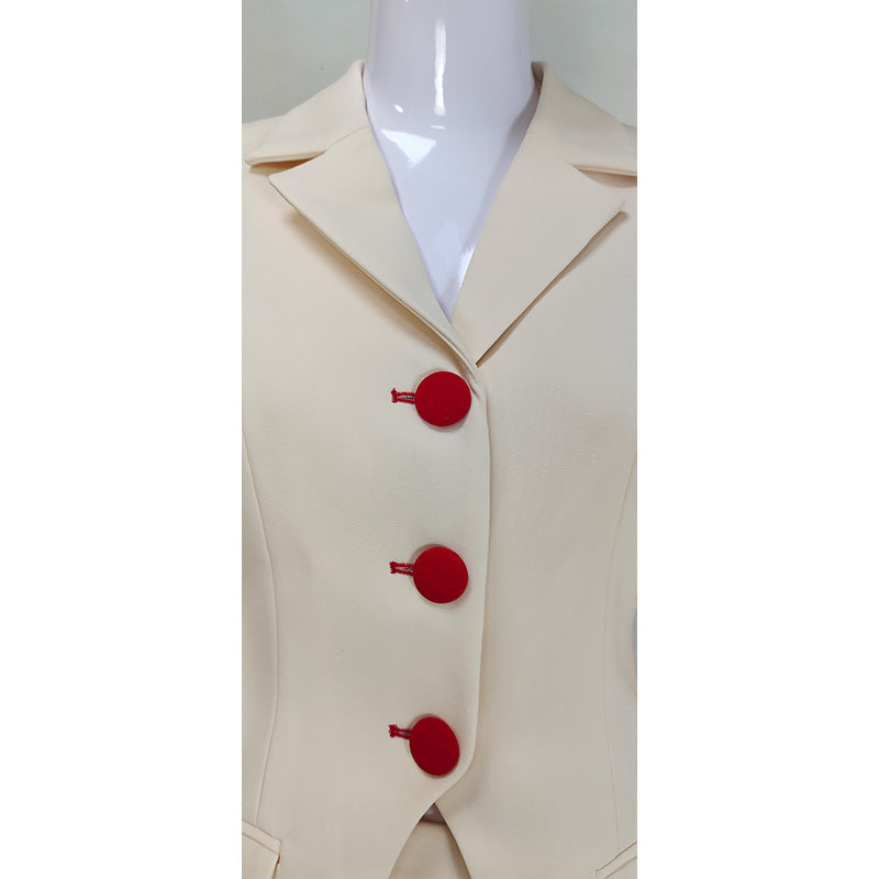 white red blazer A6550