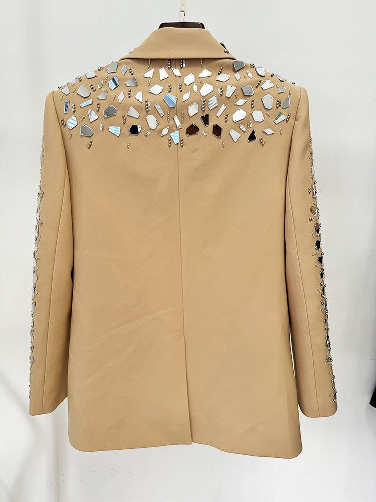 Nude blazer with glitters A9467