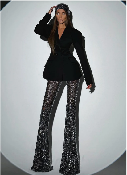 shiny blazer trouser A9079